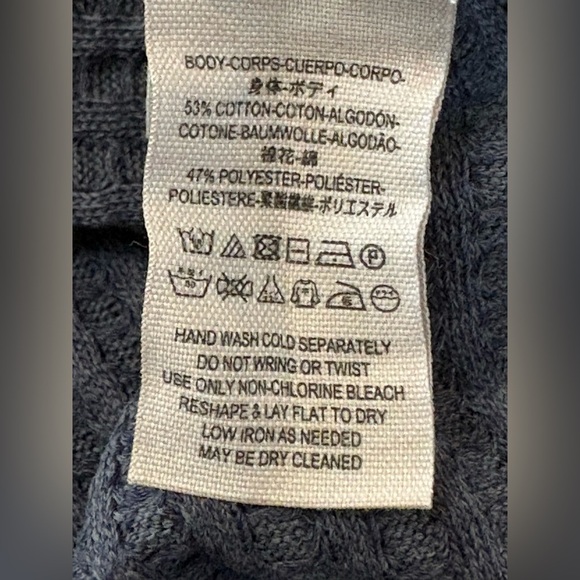 Free People Wildcat High-Low Waffle Knit Cowl Neck Blue-Purple Oversized Top L - Picture 9 of 9